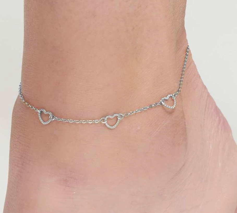 Narelle Jewelery - 8.25" Link Heart Anklet