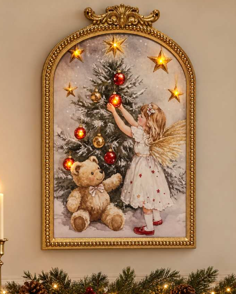 Christmas - Girl/Teddybear with Tree