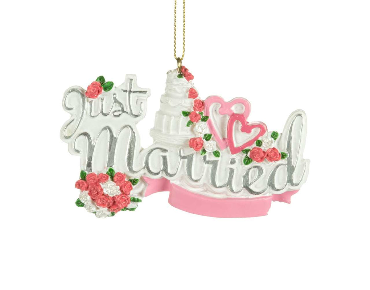 Christmas - Just Married Cake Ornament