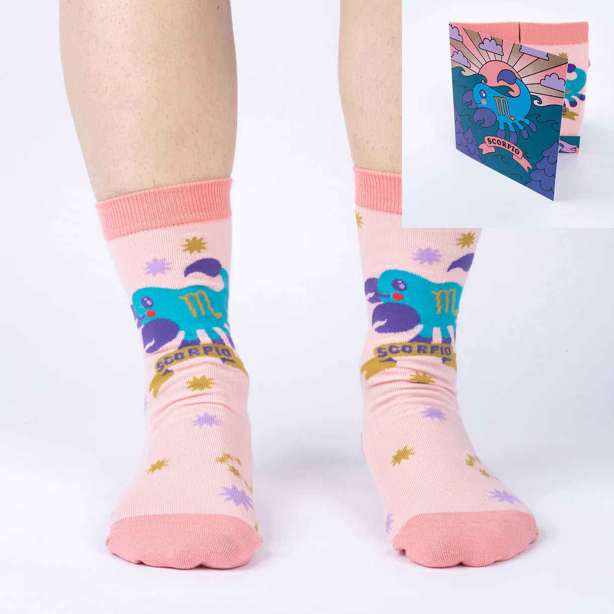 Zodiac Gift Set - Gift Card with Socks - Scorpio