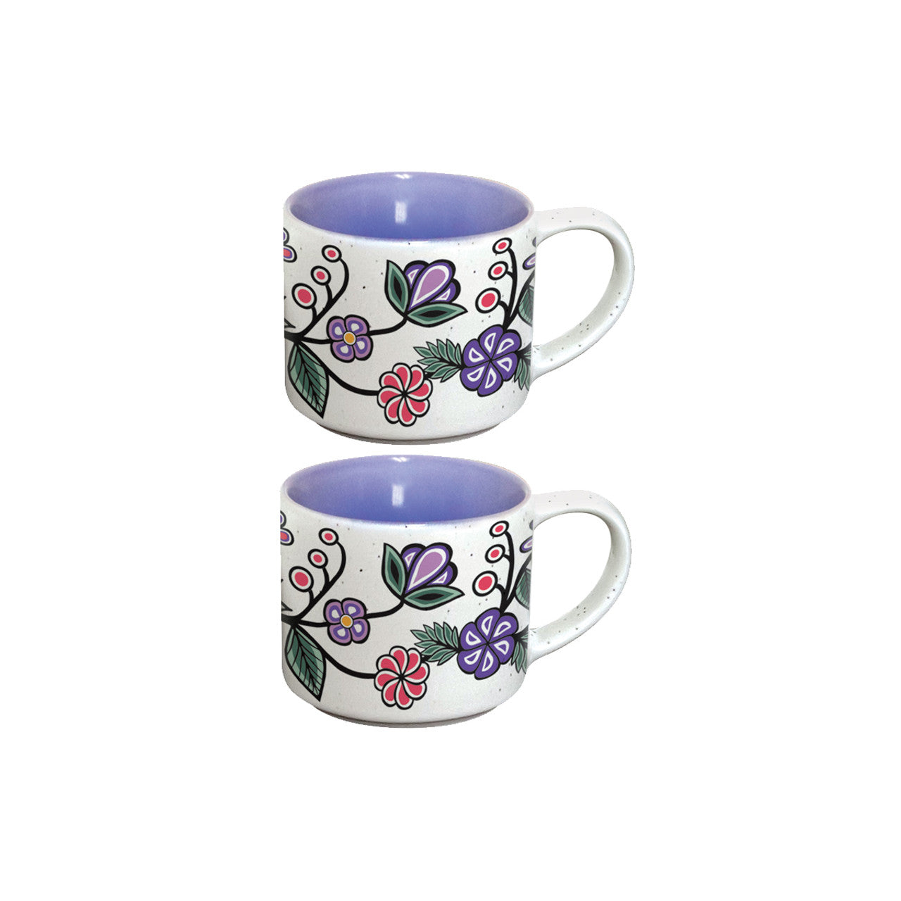 Drinkware - Ceramic Espresso Mug - Ojibwe Florals - Set of 2
