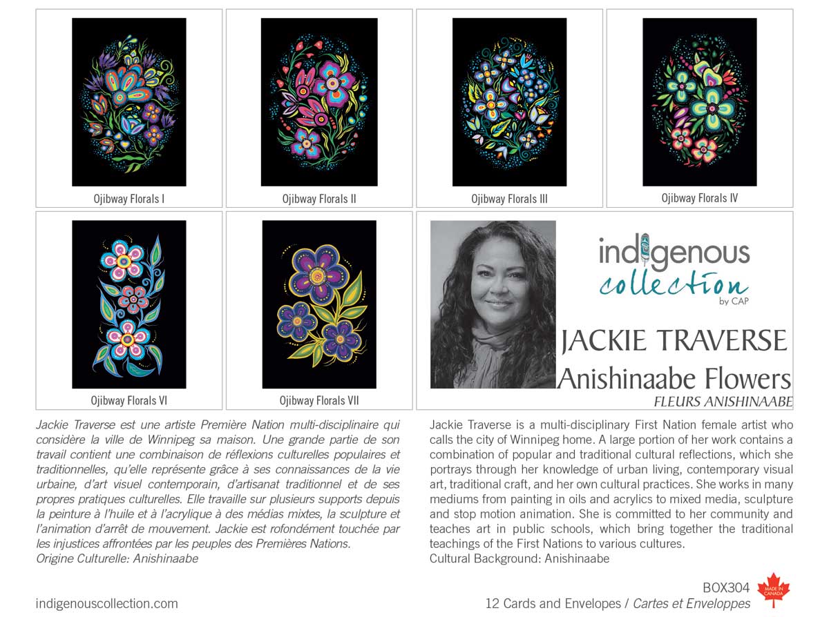 Indigenous Collection - Jackie Traverse - Anishnaabe Flowers - Cards with Envelopes