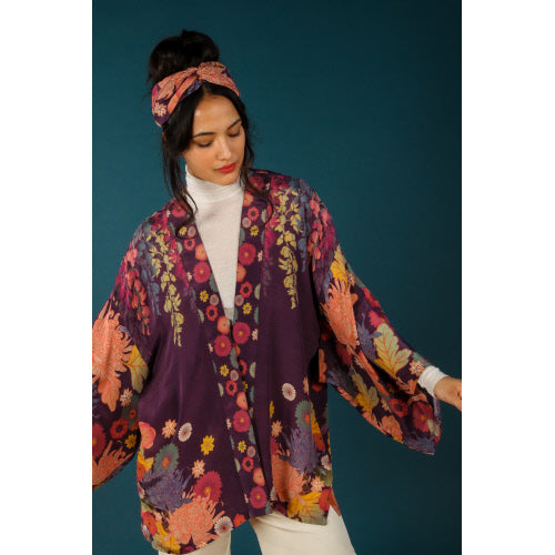 Powder Collection - TRAILING WISTERIA ELASTICATED HEADBAND - AMETHYST