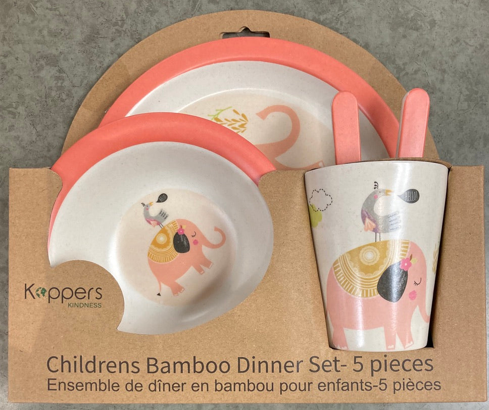 Children's Bamboo Dinner Set - 5 Pieces