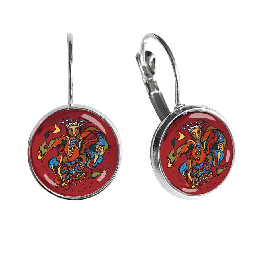 Oscardo - Daphne Odjig - Dome Earrings - Pow Wow Dancer