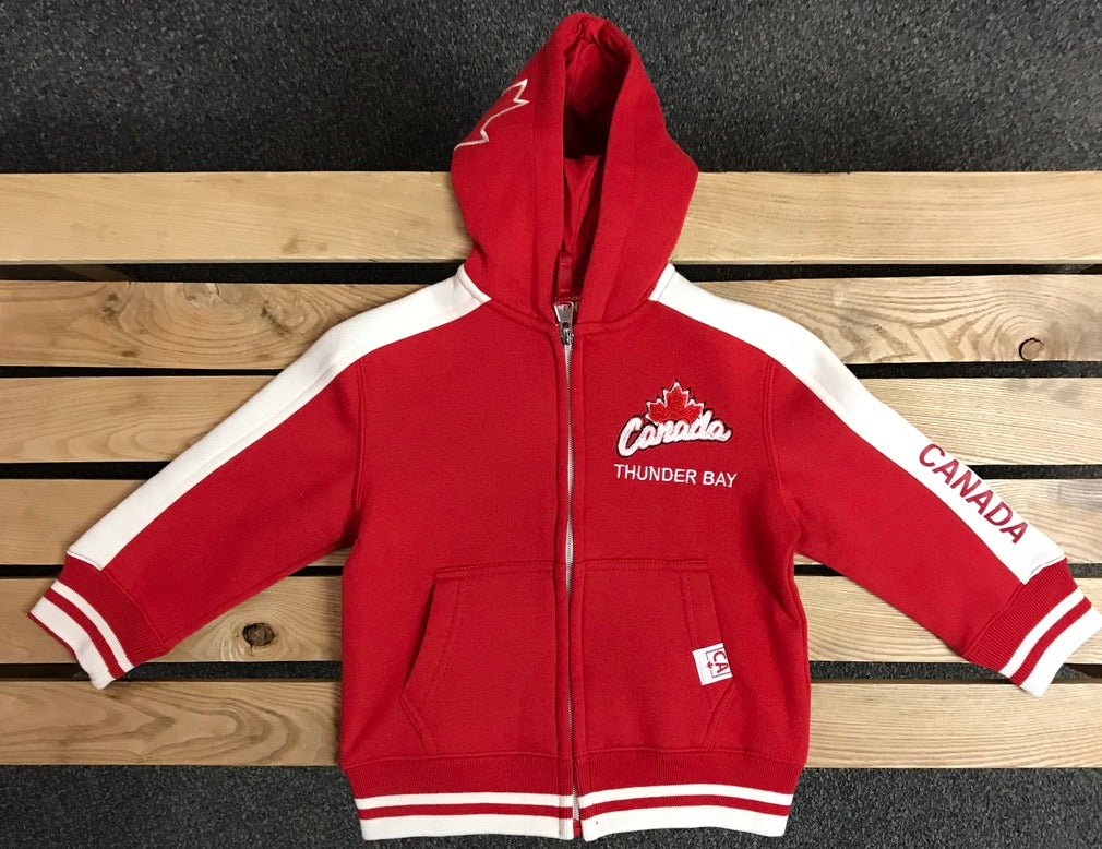 Kid's Sweatshirt - Thunder Bay, Canada - Red/White Hoodie