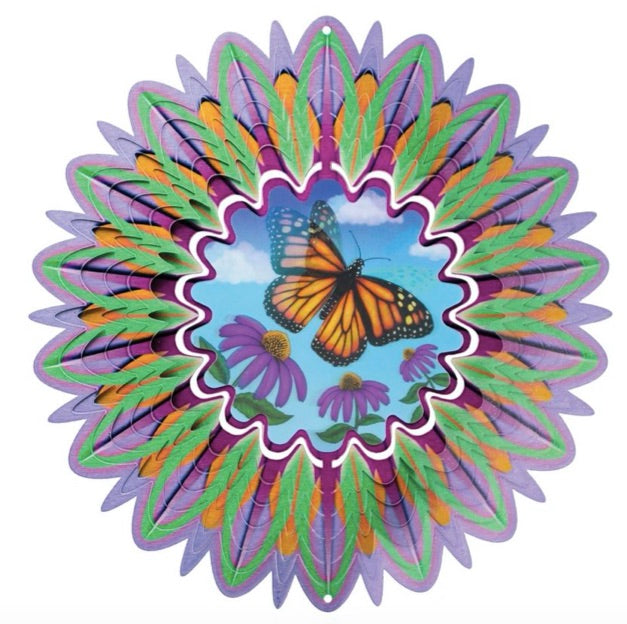 Garden - Wind Spinner - Animated Sepia Butterfly