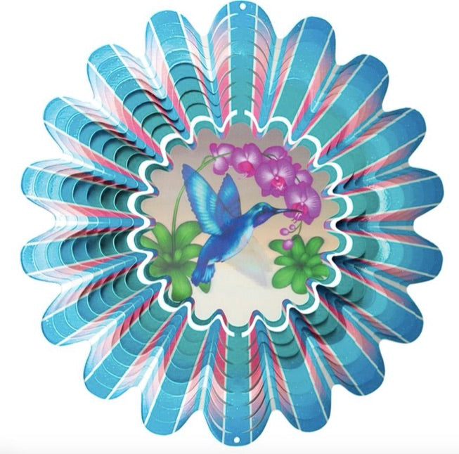 Garden - Wind Spinner - Animated Sepia Hummingbird