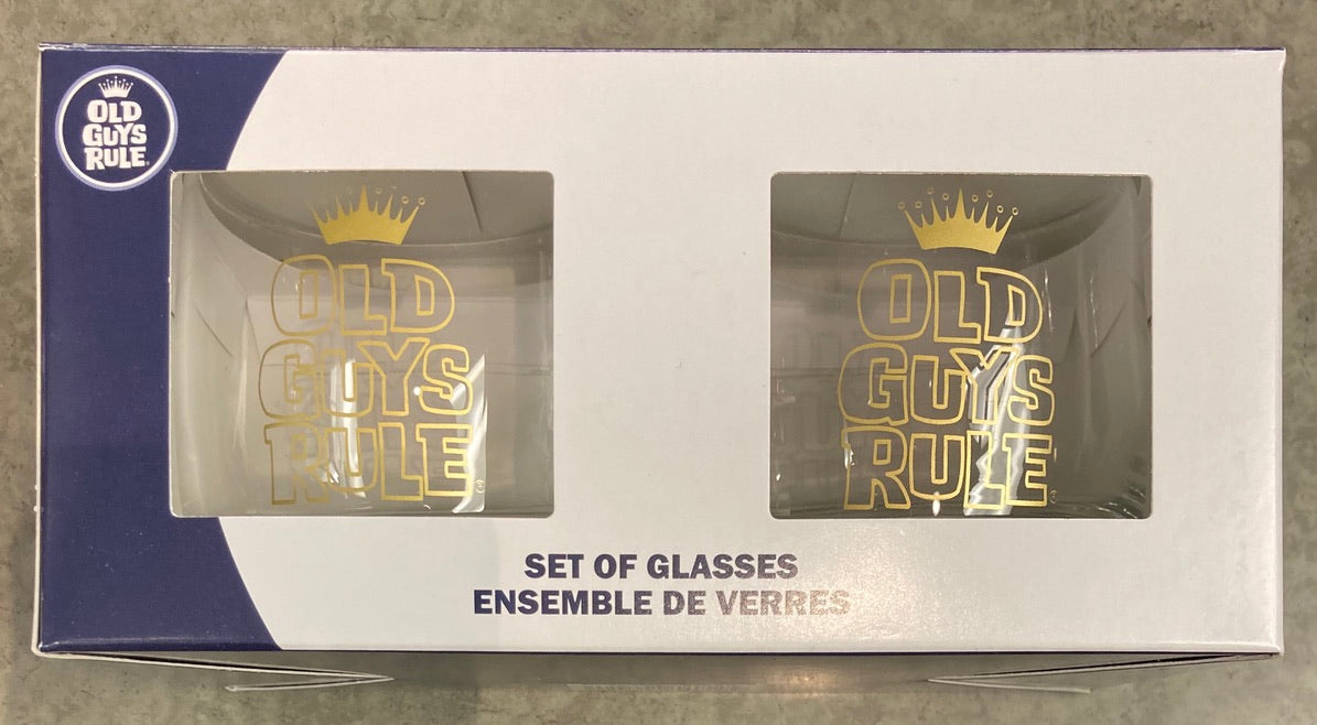 Drinkware - Old Guys Rule - Pair of Whiskey Glasses