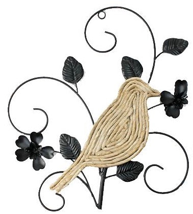 Garden - Wicker Bird Metal Wall Art