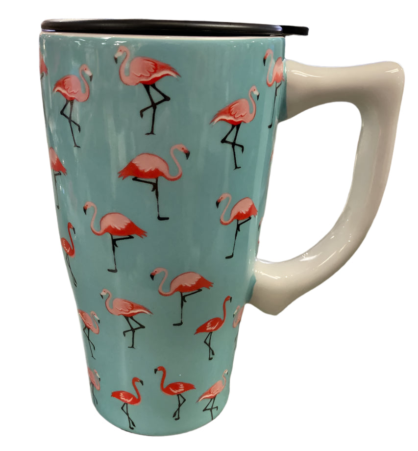 Drinkware - Travel Mug - Pink Flamingos