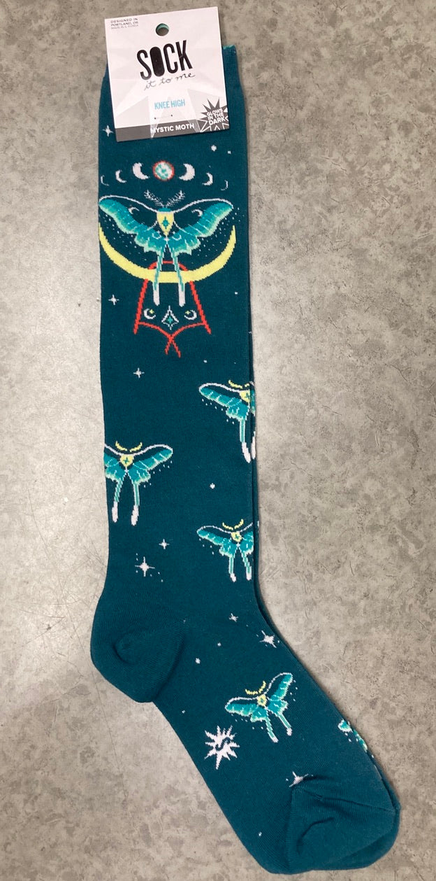 Mystic Moth, Glow In The Dark Women's Knee Highs