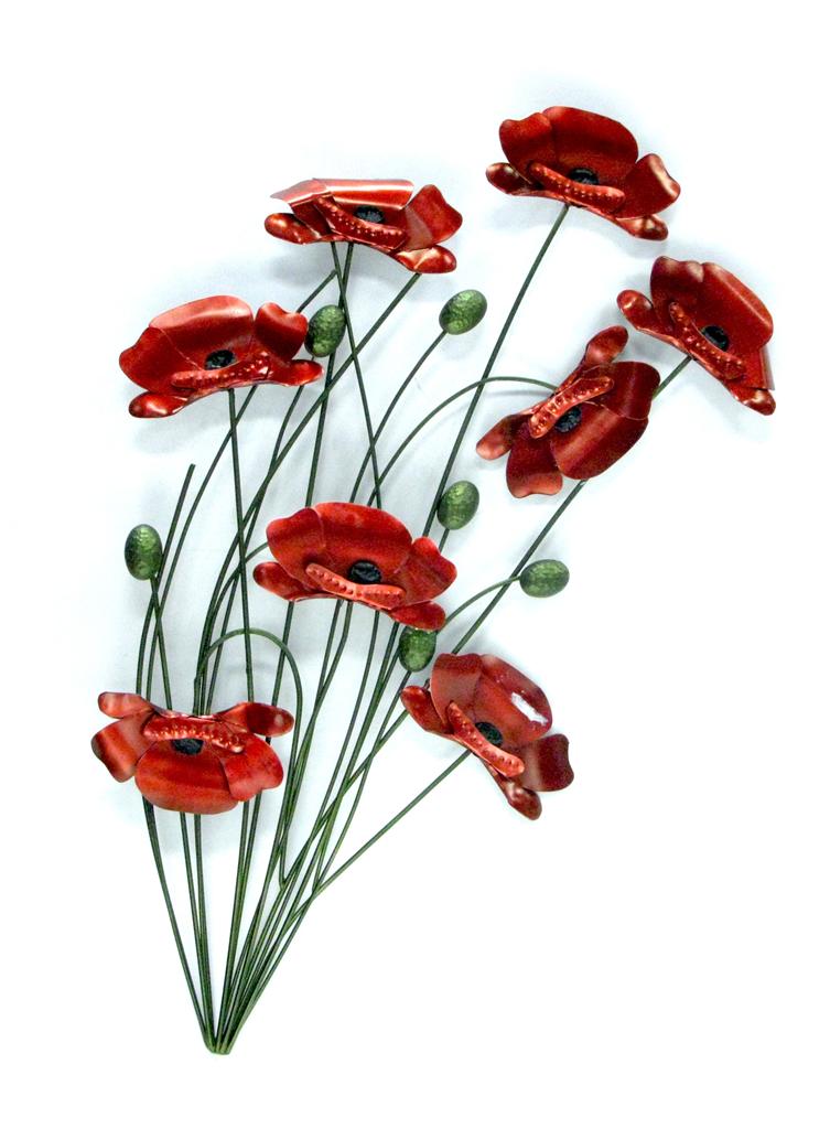 Metal Poppy Wall Art