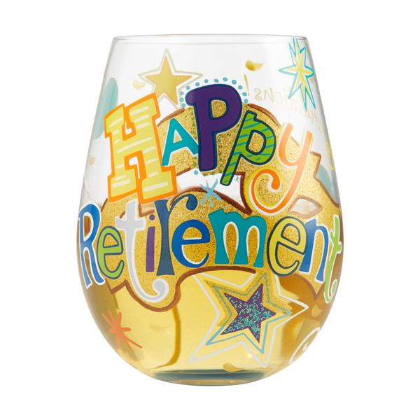 Lolita Stemless Wine Glass - "Happy Retirement"
