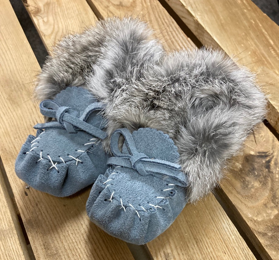 Moccasin 921B - Infant - Sky Blue Suede