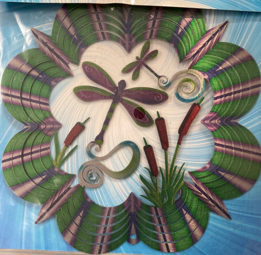 Garden - Wind Spinner - 3D Green Dragonfly