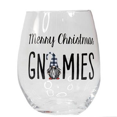 Christmas - Gnome Stemless Wine Glasses