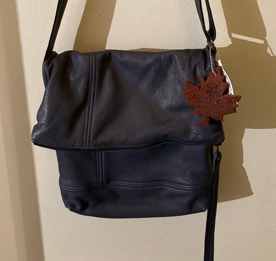 Hides in Hand Bag - Fold Over Purse - Black