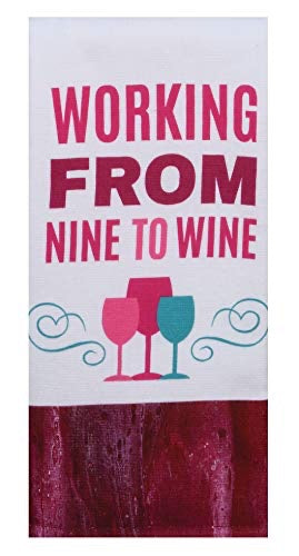 Tea Towel - Working From Nine to Wine