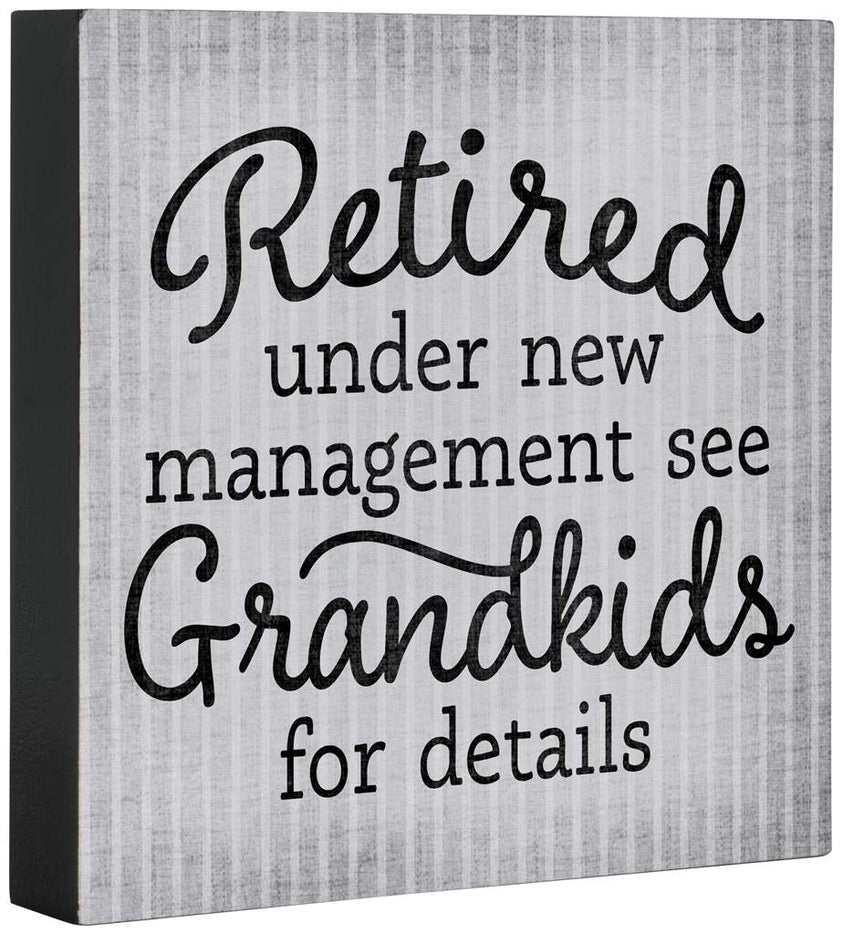 Sign - Wood Block - Retired