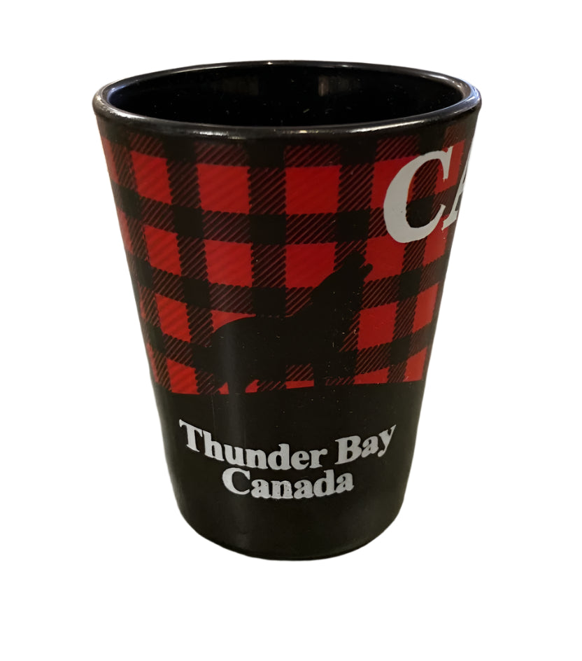 Souvenir - Shot Glass - Plaid Moose - Thunder Bay, Canada
