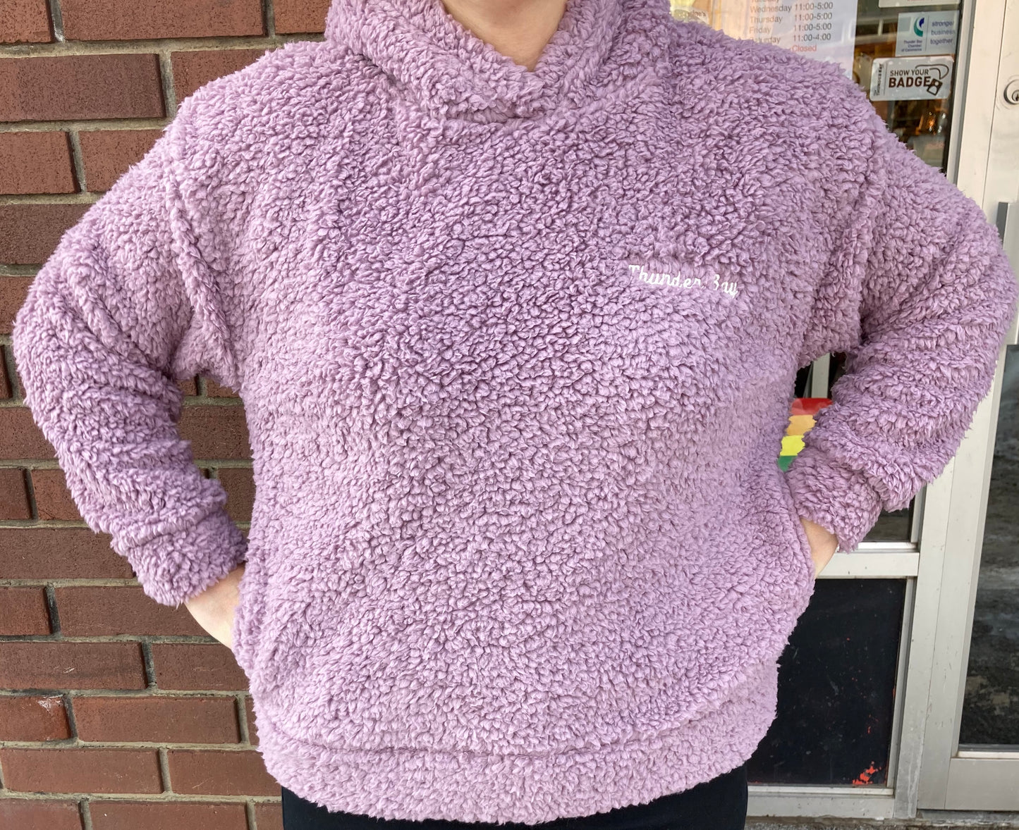Souvenir Clothing - Ladies Souvenir Fleece Teddy - Thunder Bay - Mauve