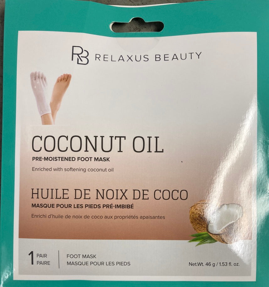Relaxus Beauty - Pre Moistened Foot Mask - Coconut OIl