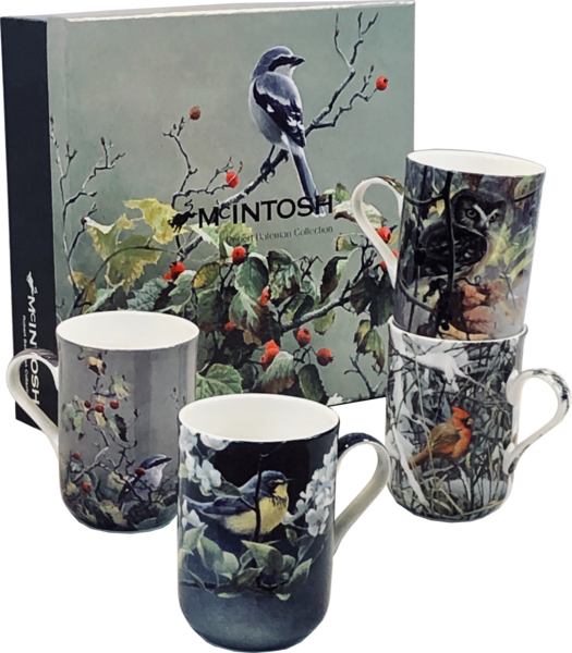 McIntosh China - Robert Bateman - Set of 4 Mugs - "Birds"
