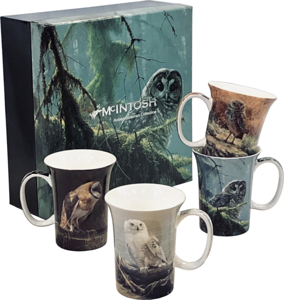 McIntosh China - Robert Bateman - Set of 4 - "Owls"