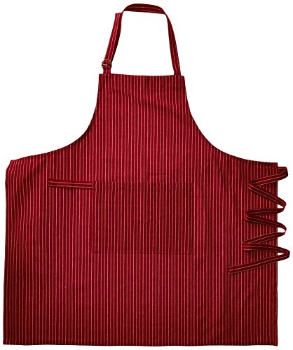 Apron - Claret Pin Striped