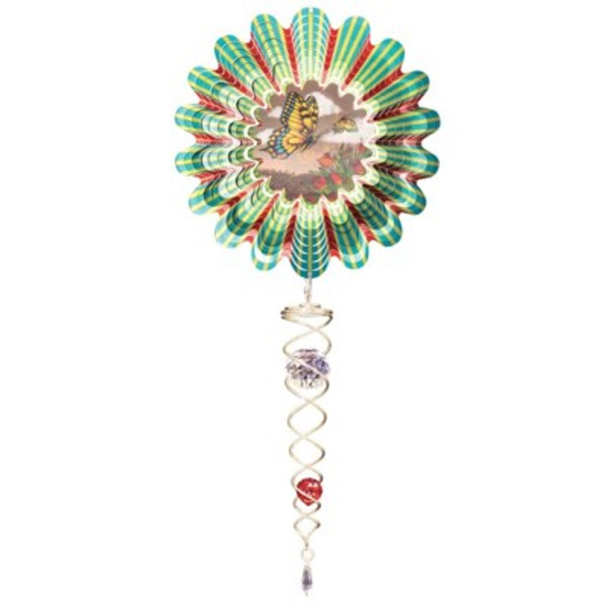 Garden - Wind Spinner - Mini Set - Sepia Butterfly with Gold and Red