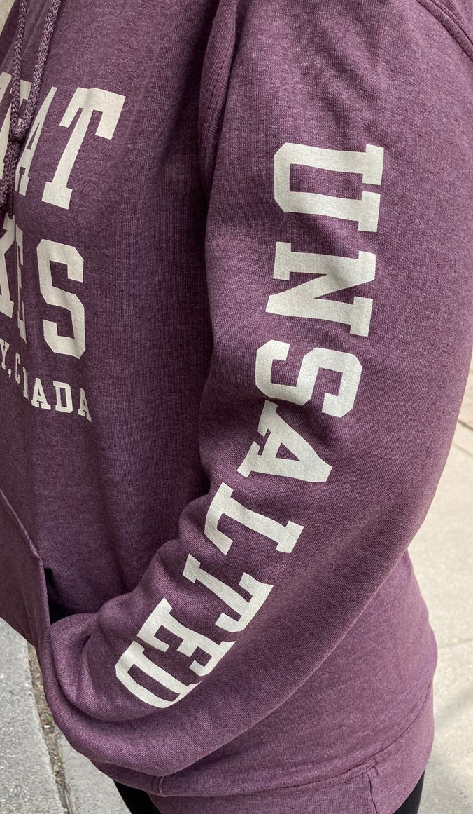 Hooded Sweatshirt - Unisex - Thunder Bay, Canada - Great Lakes, Unsalted - Maroon