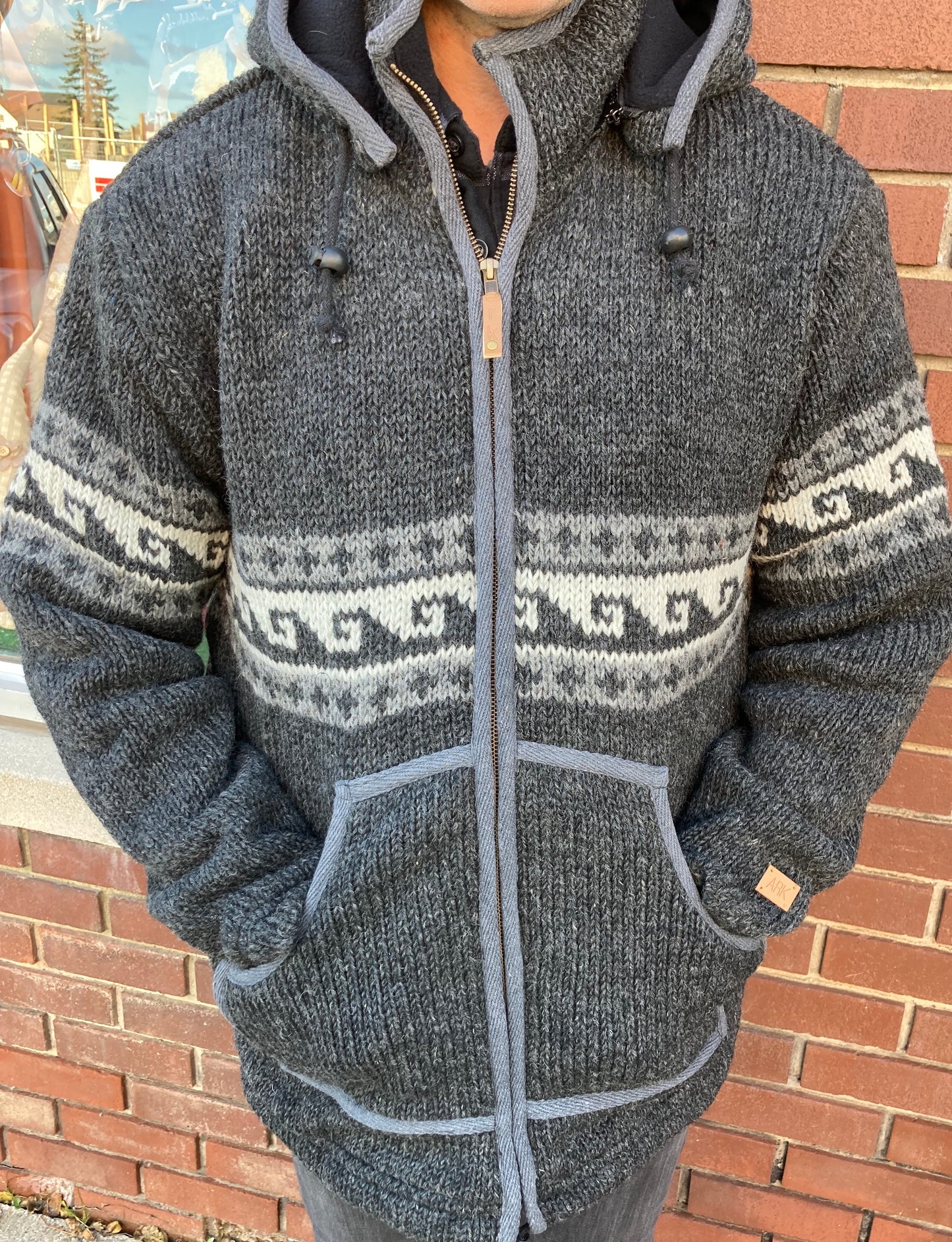 Souvenir Clothing - New Zealand Hooded Wool Cardigan