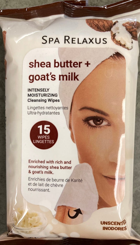 Relaxus Beauty - Intensely Moisturizing Cleansing Wipes - Shea Butter + Goats Milk