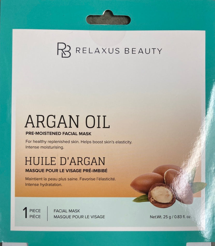 Relaxus Beauty - Pre-Moistened Facial Mask - Argan Oil