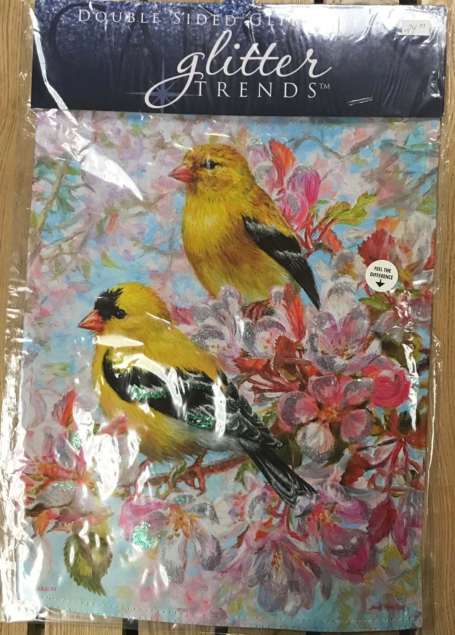 Garden Flag - Glitter Trends - Gold Finches