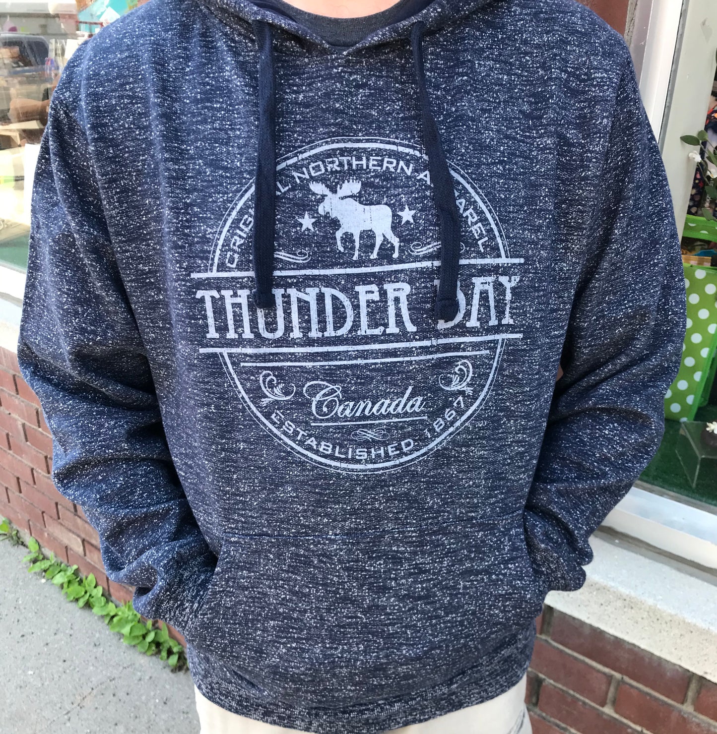Hooded Sweatshirt - Unisex - Thunder Bay, Canada - Navy Heather