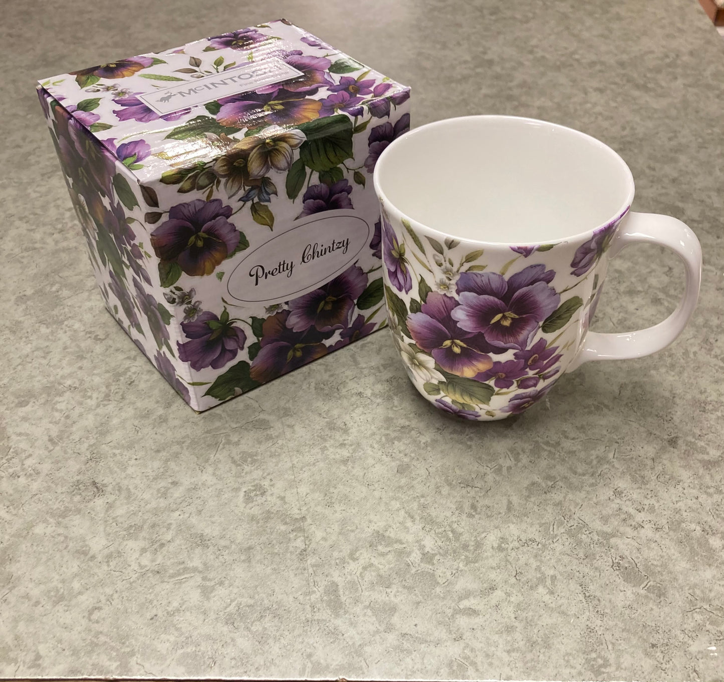 McIntosh China - Pretty Chintzy - Java Mug - Purple Pansies