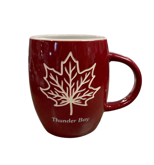 Souvenir Mug - Maple Leaf - Thunder Bay - Red