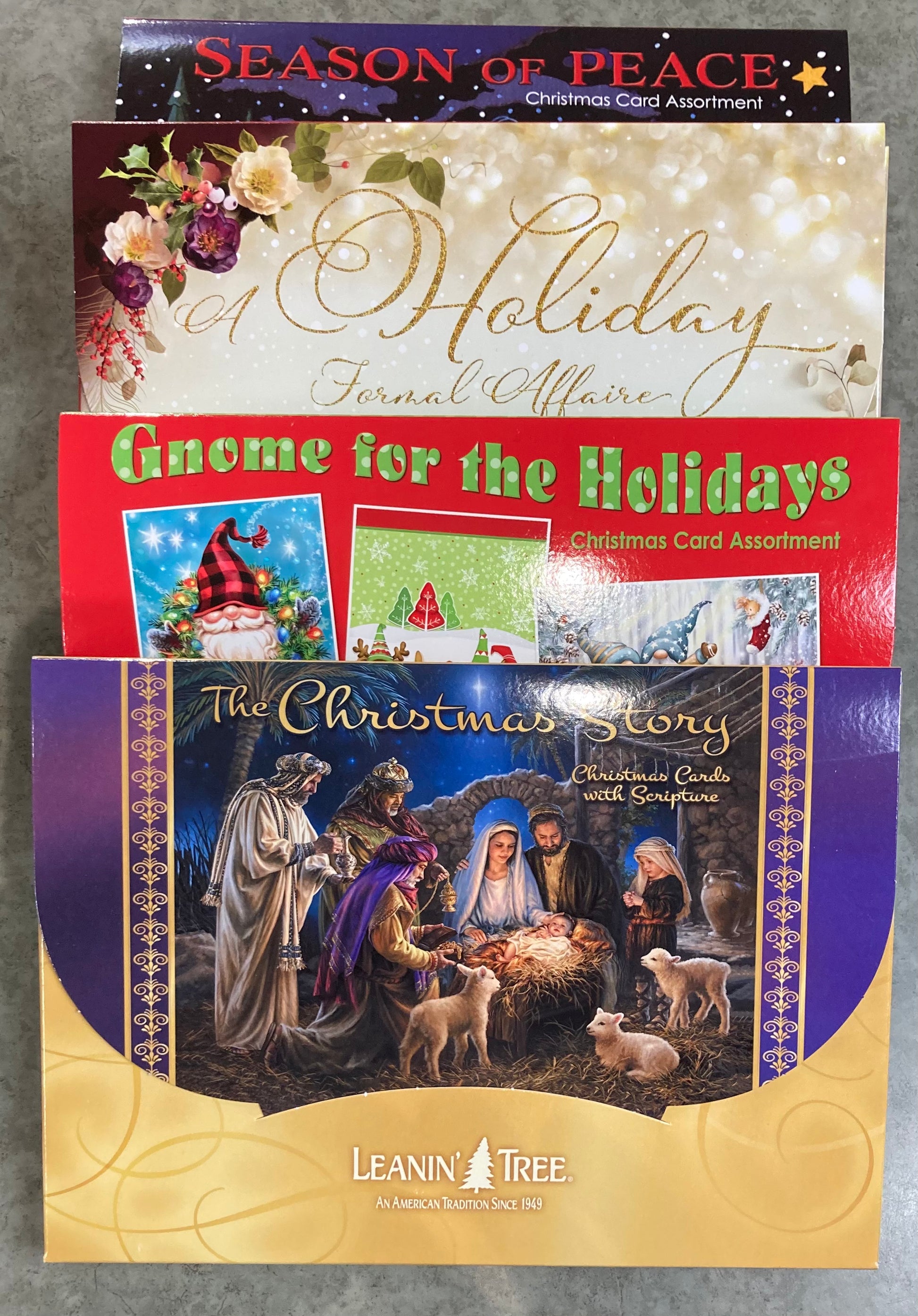 Christmas Leaning Tree Christmas Cards Assorted Varieties Leaning Tree Christmas Cards