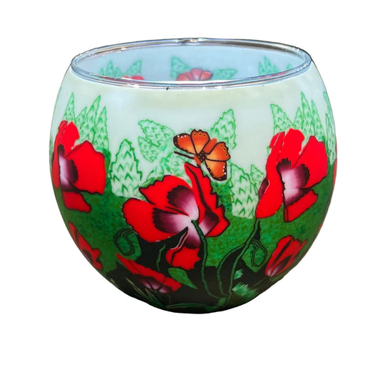 Claymaster - Decorative Handcrafted Glass Globe with LED Light - Butterfly Landing