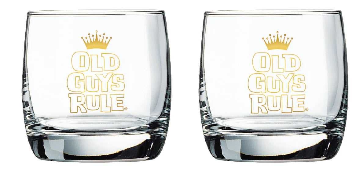 Drinkware - Old Guys Rule - Pair of Whiskey Glasses