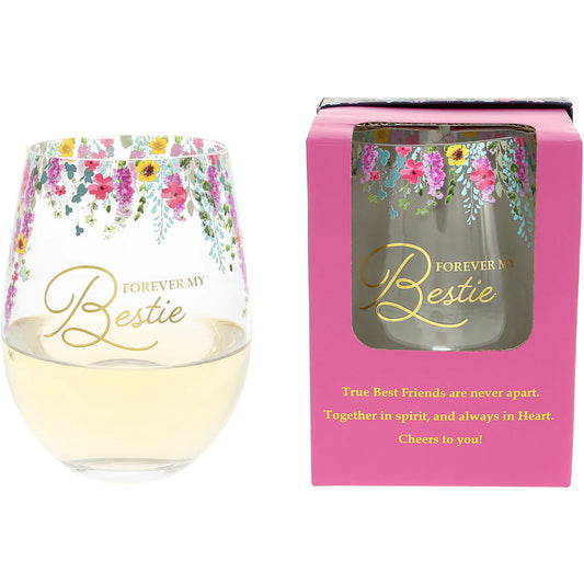 Drinkware - Stemless Wine Glass - Forever Bestie
