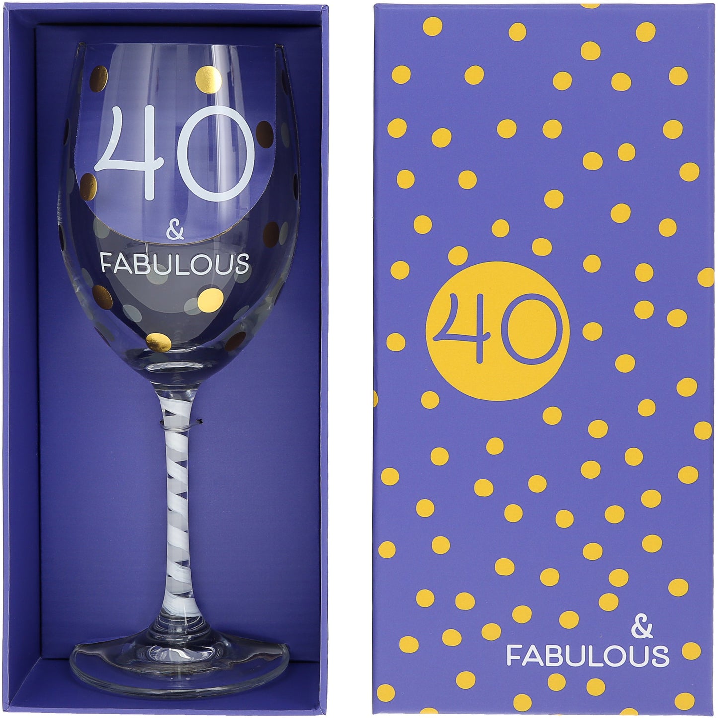 Drinkware - Crystal Wine Glass - 40 & Fabulous
