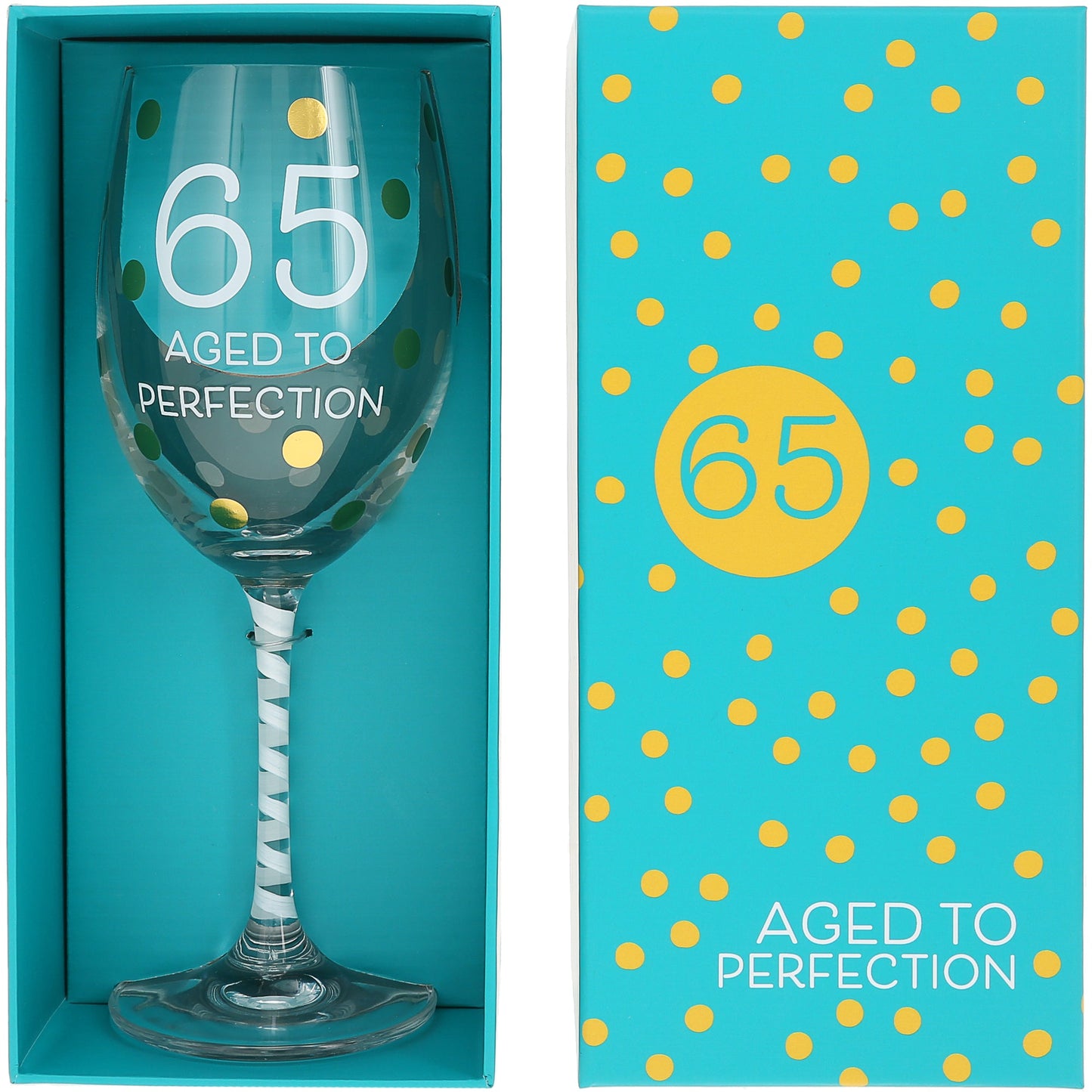 Drinkware - Crystal Wine Glass - 65 Aged to Perfection