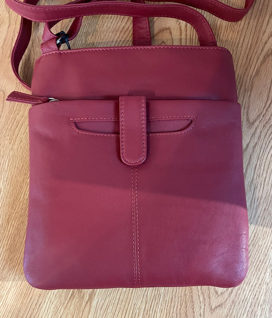 Leather Bag - Canadian Traveller - Red