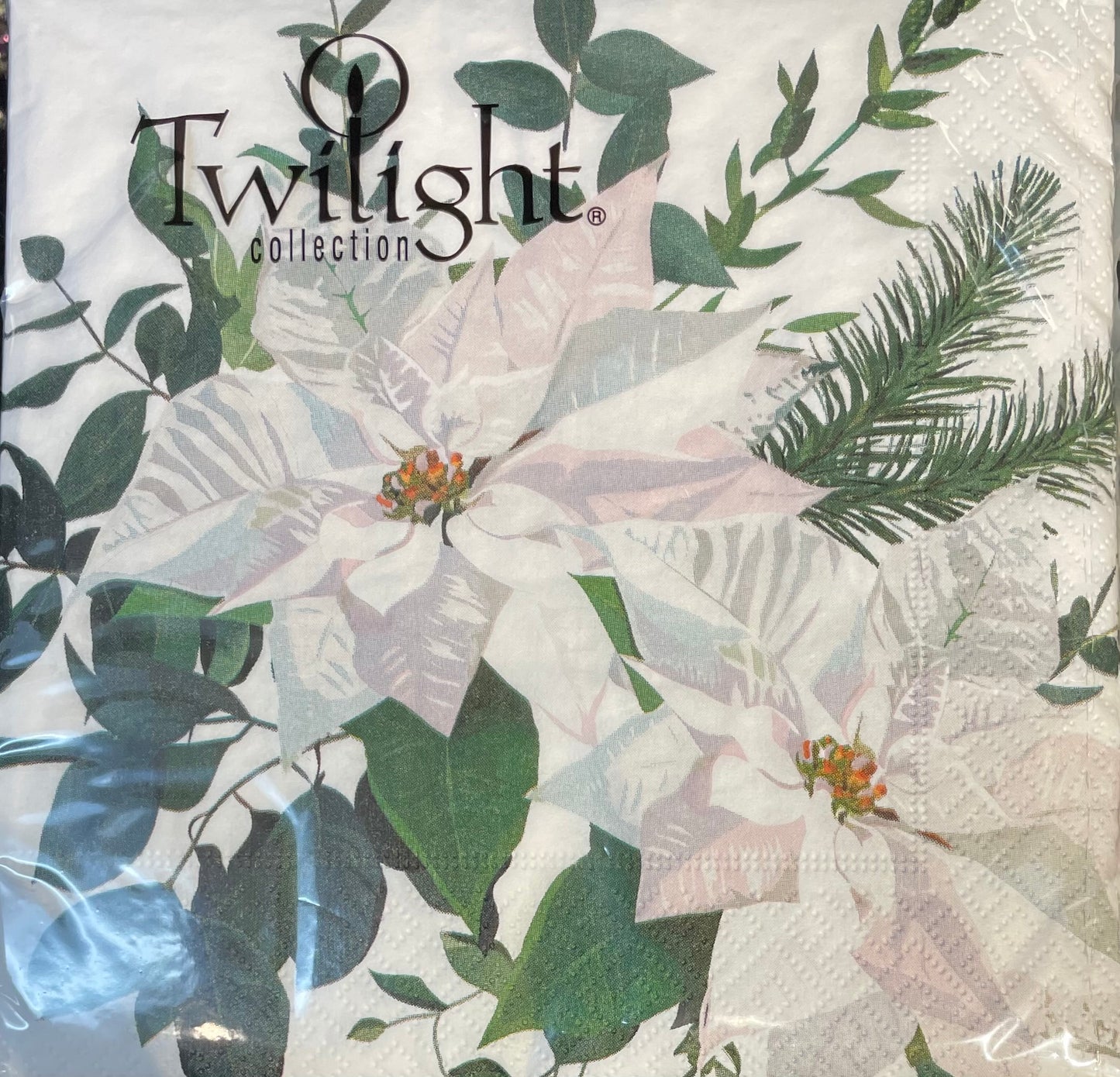 Napkins - Lunch - White Poinsettia