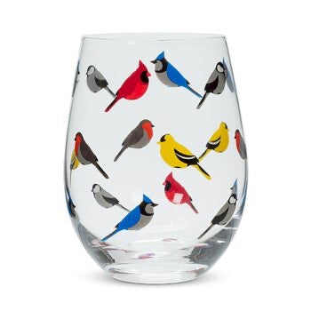 Drinkware - Stemless Wine Glass - Multi-Birds