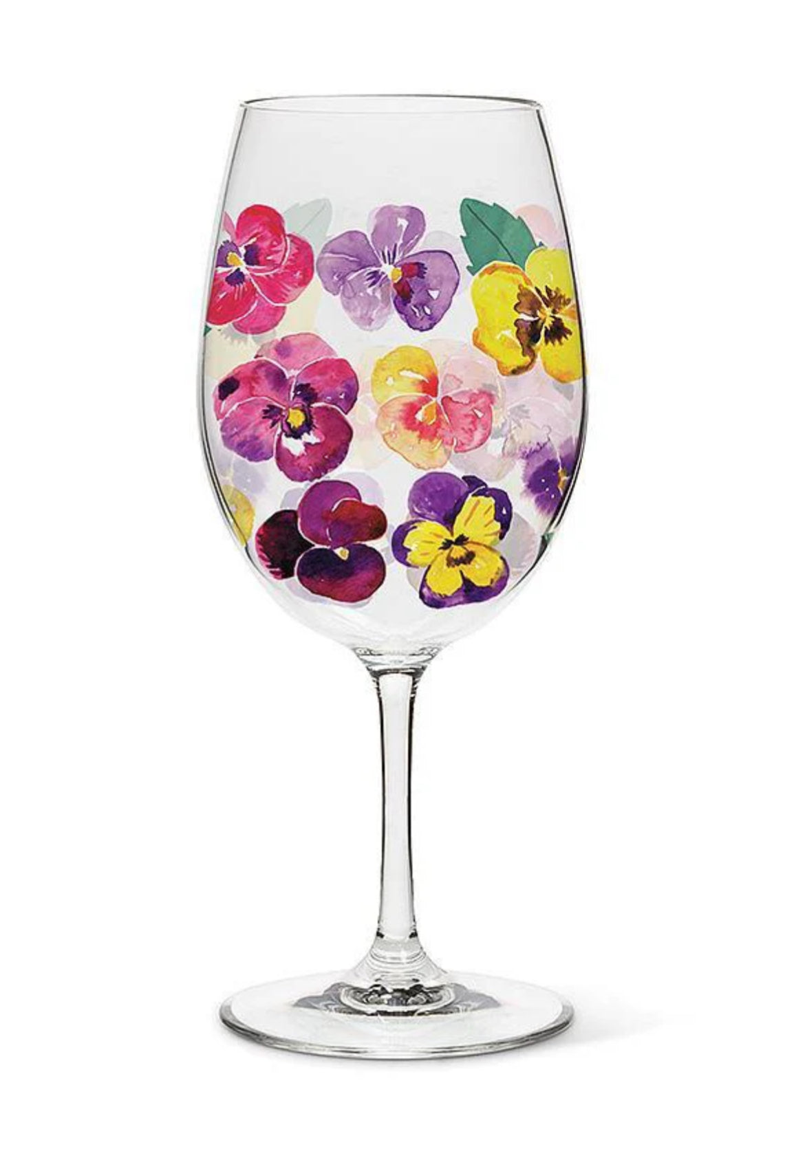 Drinkware - Pansy Wine Glass