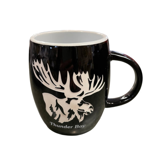 Souvenir Mug - Black - Moose - Thunder Bay